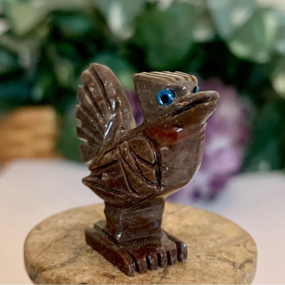 Soapstone Carved Roadrunner Figurine Miniature Bird Stone Animal Carving 1.4” - Picture 2 of 12